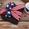 Patriotic Ribbon Wired Navy with White Star 1-1/2 Inch x 10 Yard Red White Blue Ribbon 4th of July